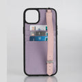 Custom Newest Luxury Brand Leather Mobile Phone Cases Cover With Credit Card Slots Holders Strap Crossbody for Iphone 14 Pro Max Purple with pink OPP Bag Tidesmit
