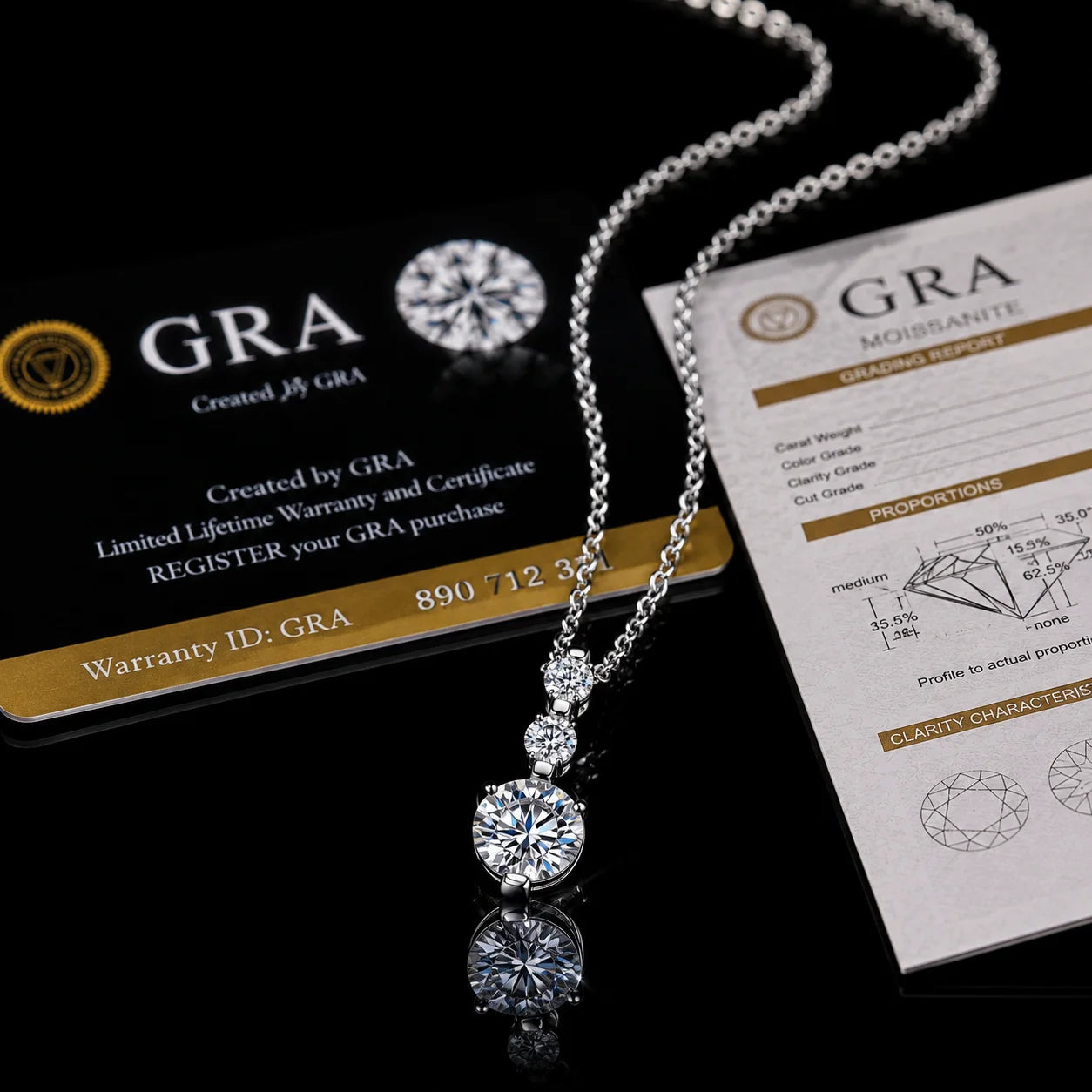 High Quality Round Cut Vvs1 Gra Moissanite Three Stone Pendant Necklace 925 Sterling Silver Factory Jewelry Manufacturer Pendnat
