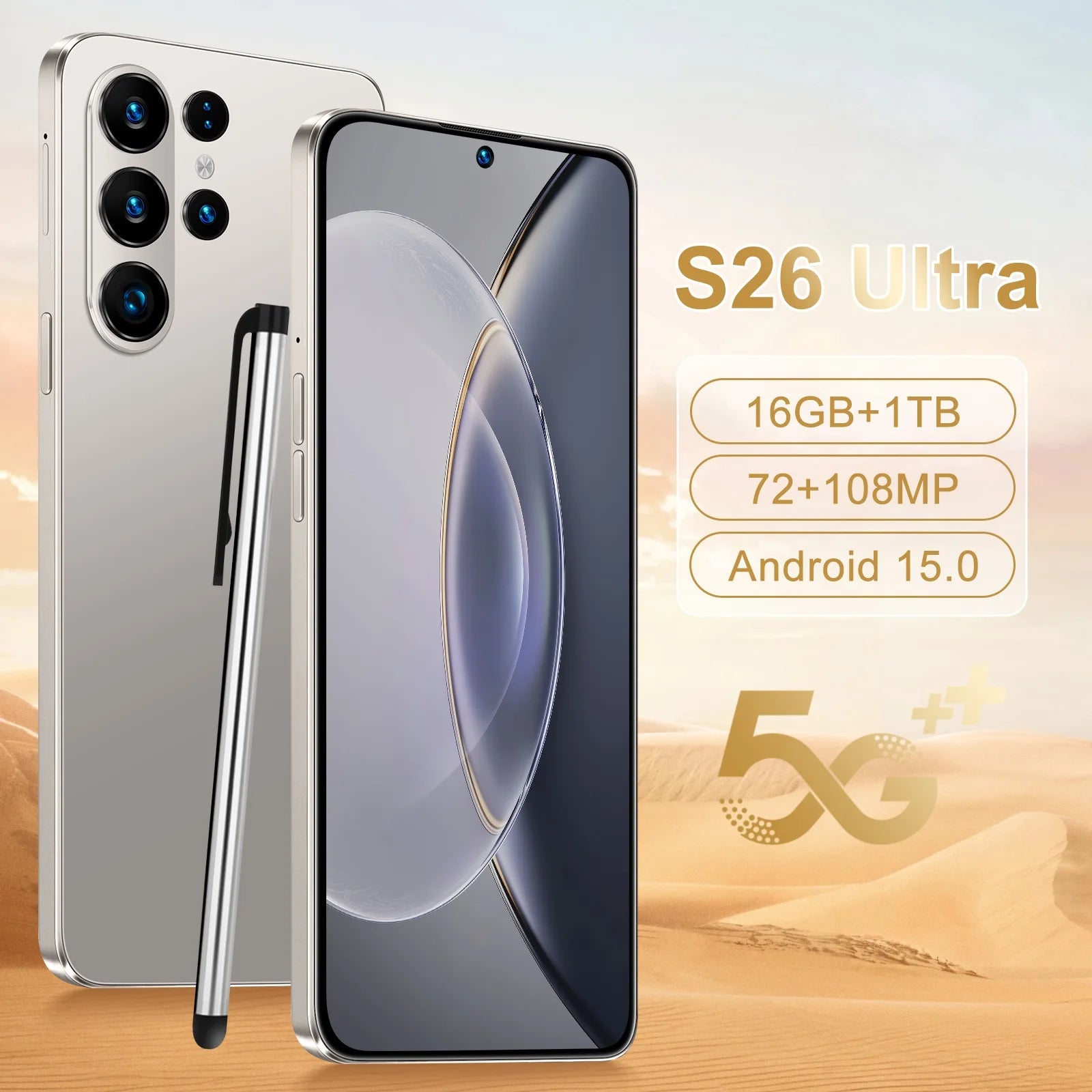 Unlocked 5G Smartphone: 7.3-inch OLED, 16GB RAM, 1TB Storage Gray 16g 1TB Tidesmit