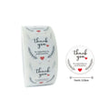 Thank-you sticker labels, white wreath design with hearts and “for supporting my small business”