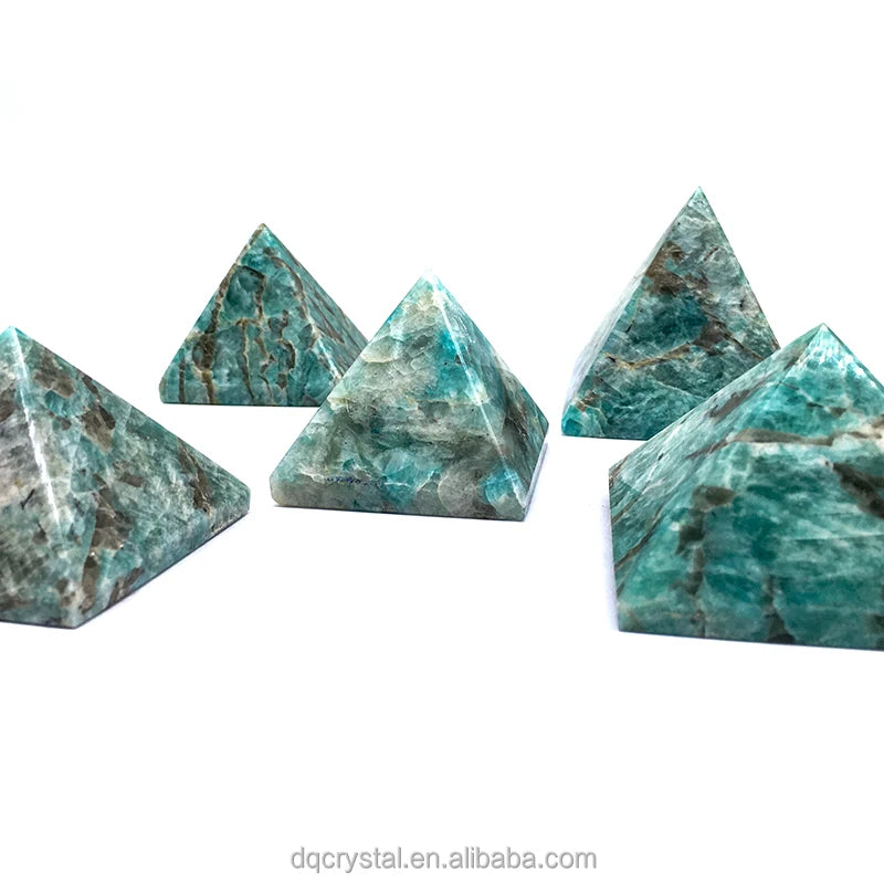 Wholesale Natural Healing Amazonite Pyramid Green Crystal Egypt Pyramid Paperweight for Decoration and Gifts
