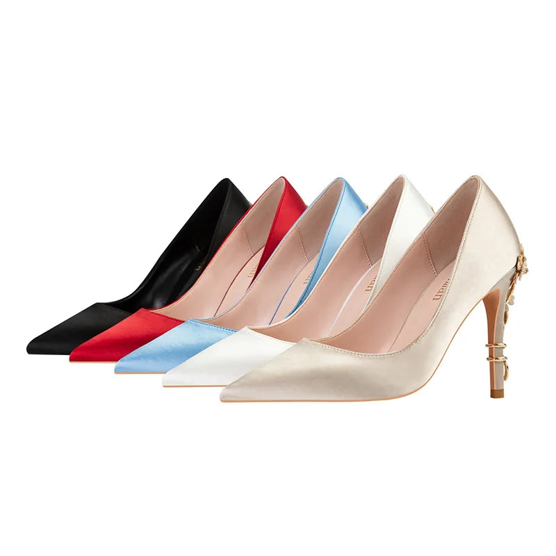 Escarpin Femm Talon Haut  Fashion Luxury Braid Wedding Shoes High Stiletto Heels for Ladies