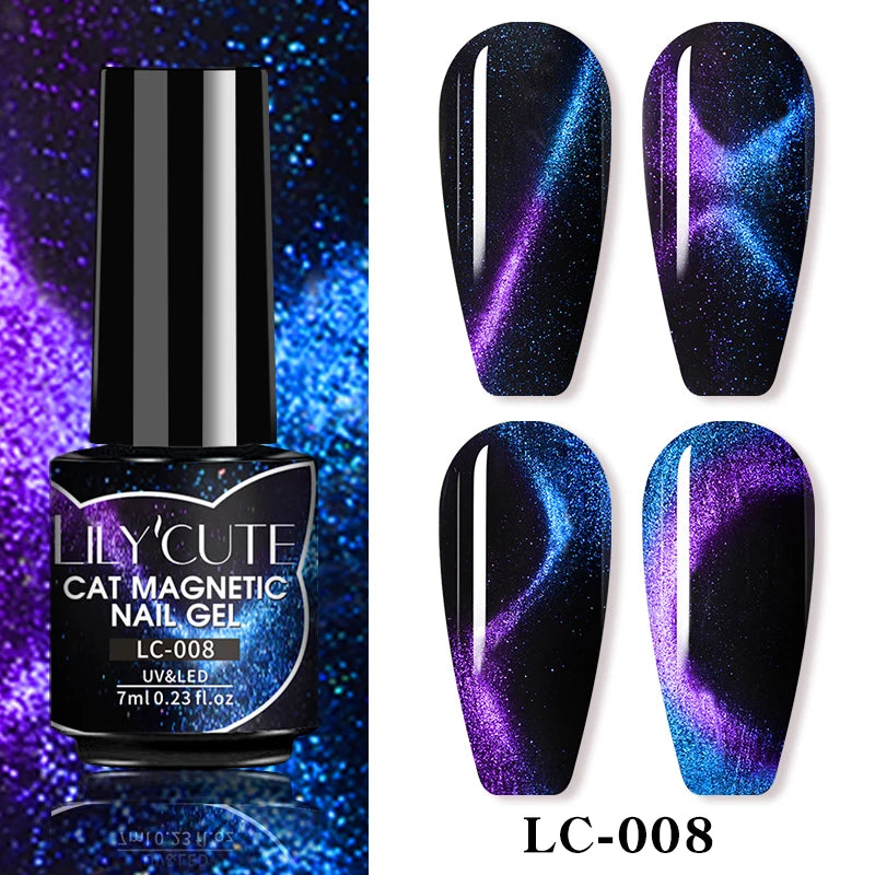 Magnetic Cat Eye Gel Nail Polish – Reflective UV Soak Off Kit Permanent Makeup Machines LC-008 Tidesmit