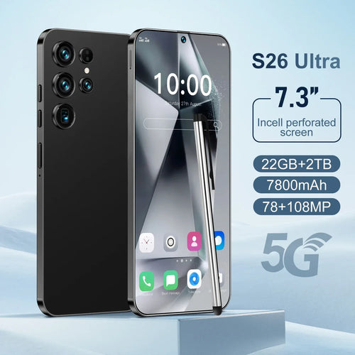 2025 New Original Phones S26 ultra 5g Smartphones 22GB+2TB 5G Dual SIM Cellphone Mobile Phone Face Unlock Android 14 5G Phone - Tidesmit