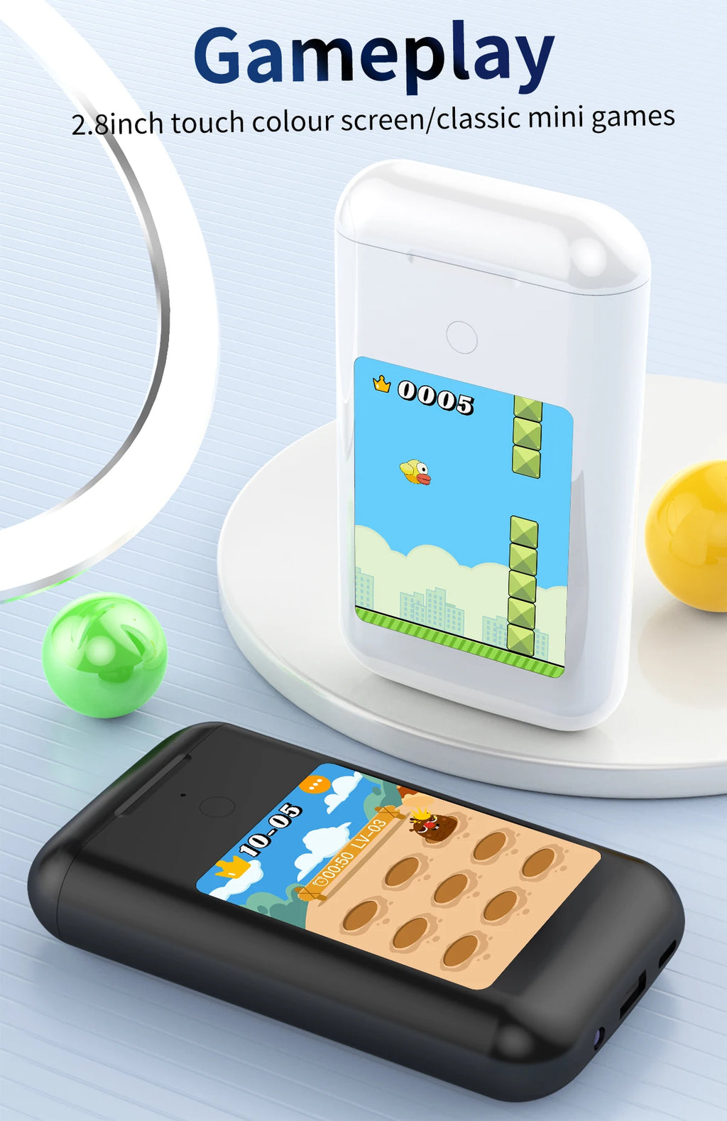 New A98 Box Wireless Earbuds + Power Bank + Flashlight 3-in-1 Touch Screen Earbud & Earphones With 8000mah Battery Capacity Tidesmit