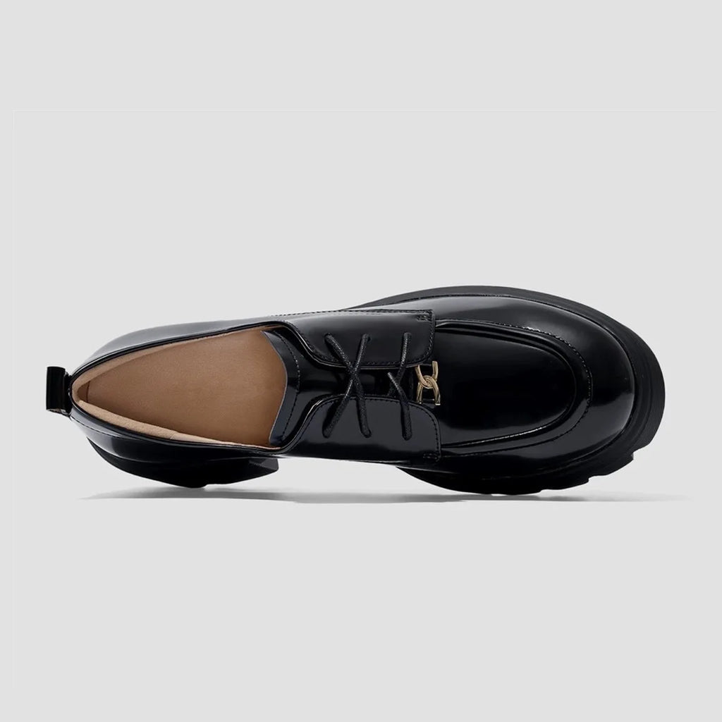 Personalized High-quality Women's Single Shoes. Women's Loafers with Thick Heels for Heightening. Small Leather Shoes.