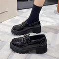 English-style small leather shoes for women in autumn style - loafers. Women's genuine leather single shoes