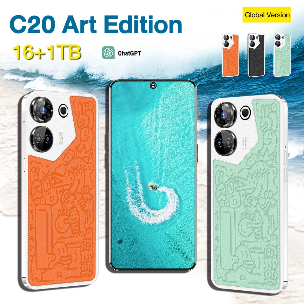 Tidesmit C20 Pro smartphone featuring a sleek 7.3 inch edge to edge display and high resolution camera system