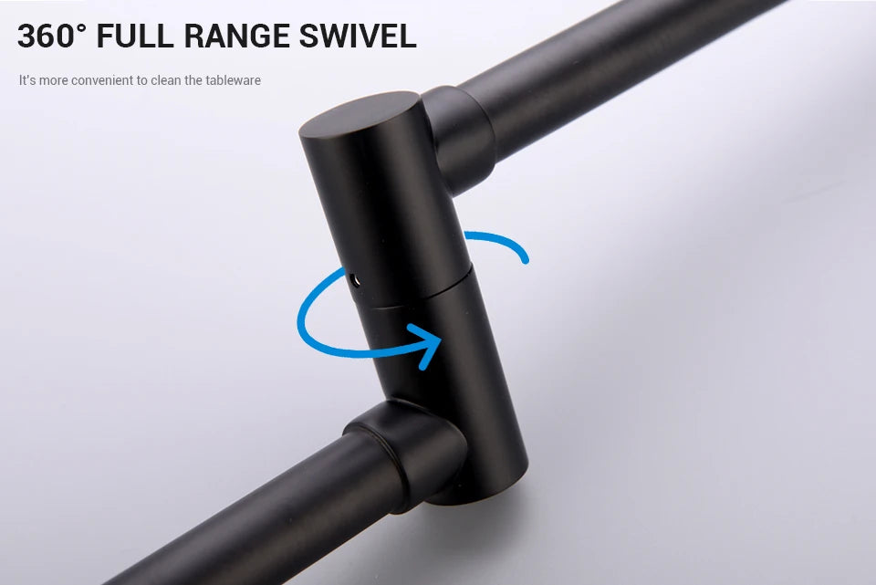 Brass Pot Filler Tap Wall Mounted Kitchen Sink Faucet Black Single Cold Taps Single Hole faucets 360 Rotate Folding Spout spigot
