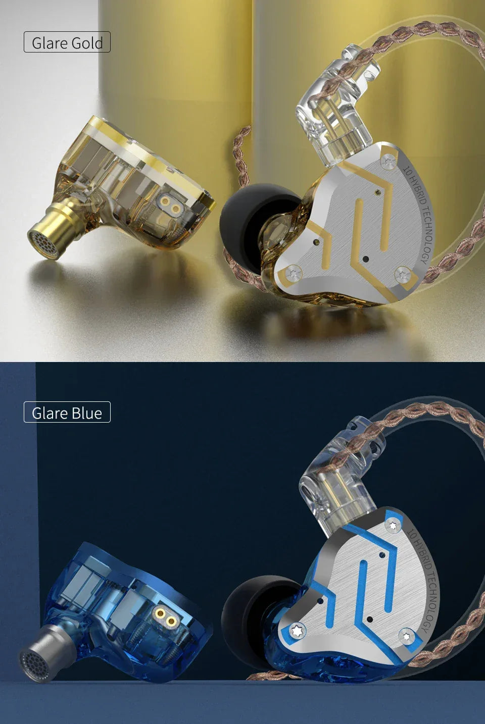 KZ ZS10 Pro 5-Driver Hybrid Hi-Fi In-Ear Monitors by Tidesmit Tidesmit