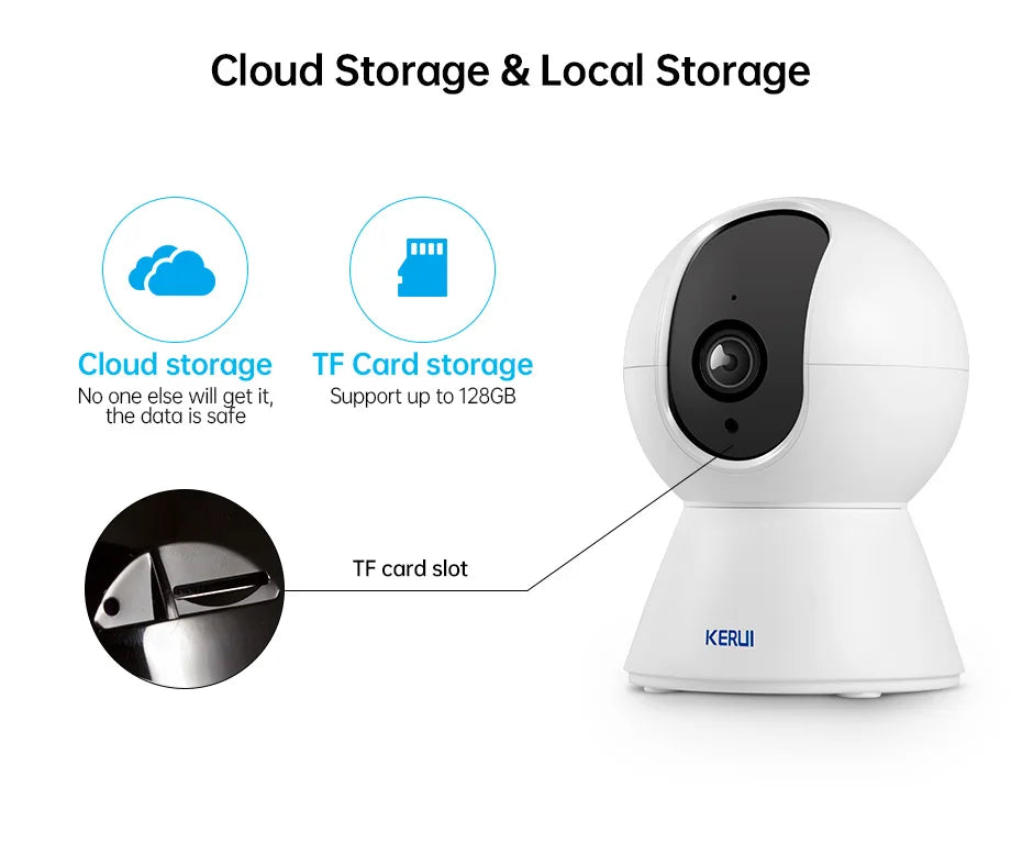 KERUI Onvif  4K 5MP 8MP WiFi IP Camera Indoor Wireless Home Security CCTV Surveillance Camera With Tuya Smart Auto Tracking