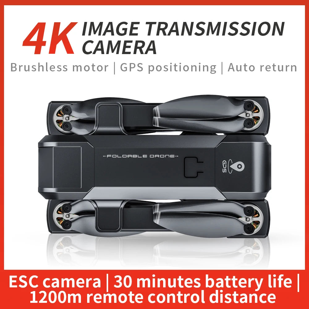 Upgraded Version HOSHI HS107 GPS Drone with 4K ESC Dual Camera Brushless Motor 30Mins 1.2KM 5G WIFI FPV RC Quadcopter RTF Tidesmit