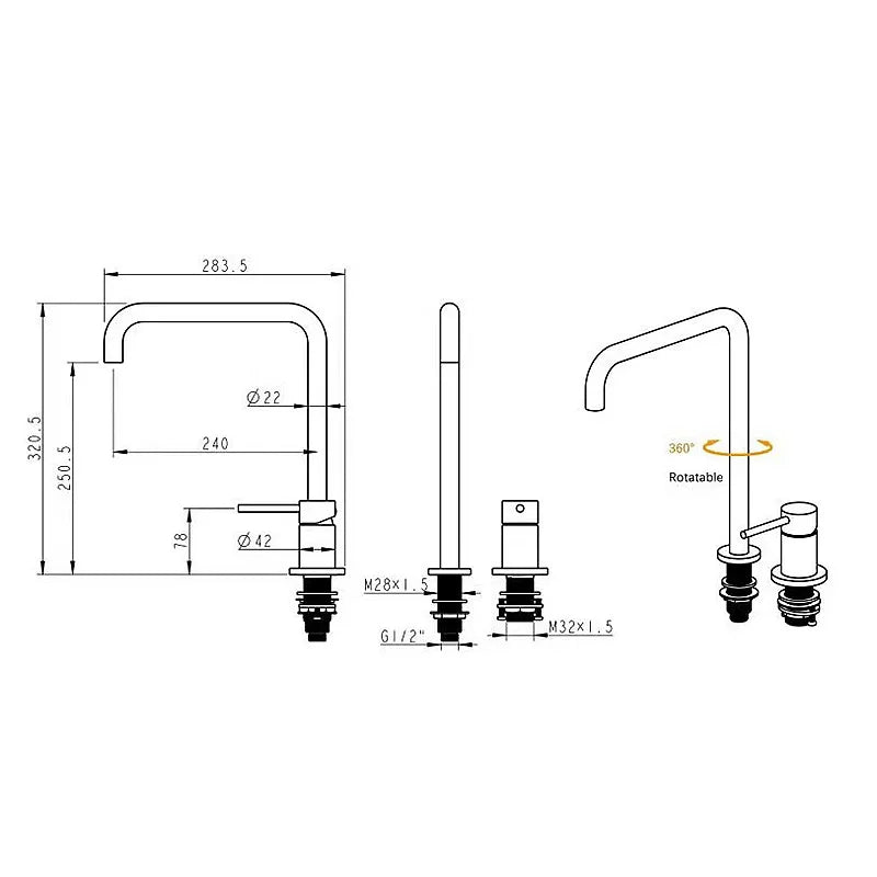Modern Style Bathroom Basin Mixer Tap Dual Holder Single Handle Fixed Basin Faucet Hot And Cold 2 Hole Kitchen Sink Mixer