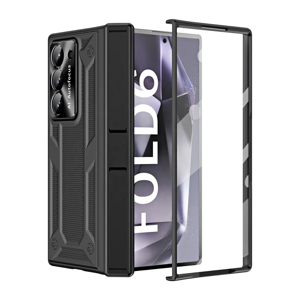 Double Kickstand Armor Case for Samsung for Galaxy Z Fold6 Hinge Protection and Build-in Screen Protector Model Plus Tidesmit