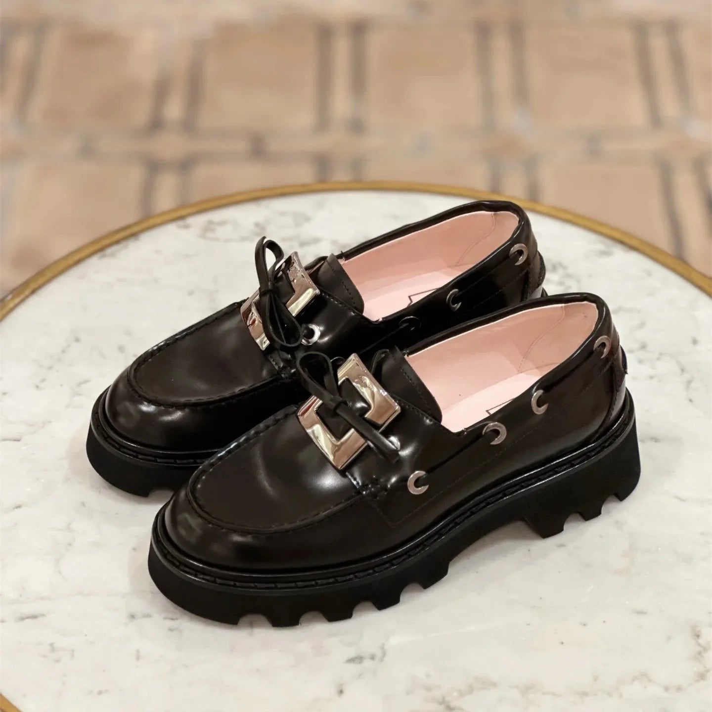 High-quality Brand Identical Loafers Women's Small Leather Shoes Single Shoes