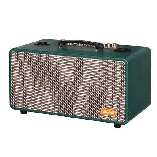 Bluetooth Speaker -Super Bass Retro Wooden Wireless BT Karaoke Speaker Active HIFI Music Woofer RGB USB Connectivity Battery Computer Mobile Phone