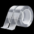 Transparent double-sided adhesive tape rolls with clear mesh grid and inner core