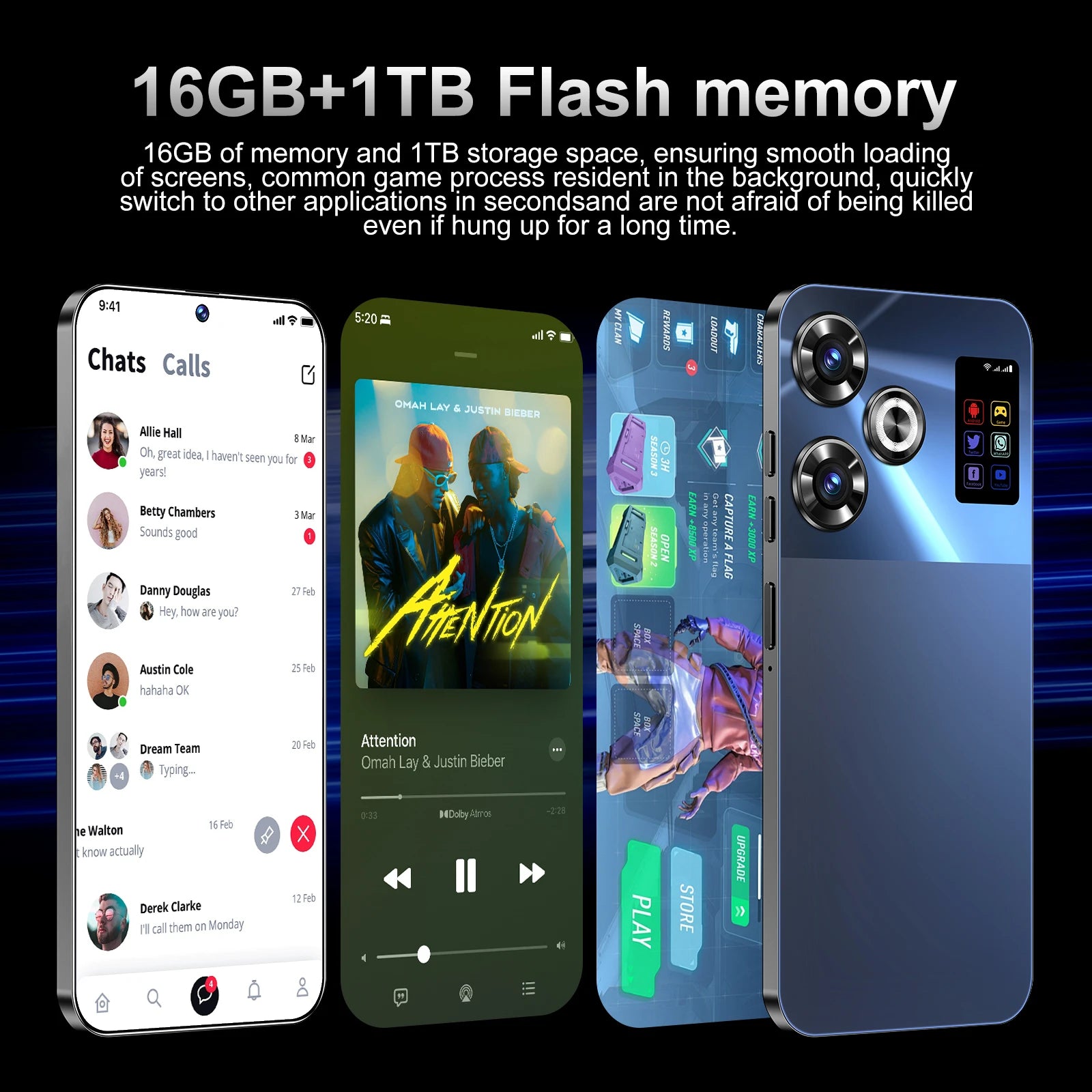 5G Android 14 Smartphone 7.3-Inch 108MP 1TB Storage Gray Tidesmit