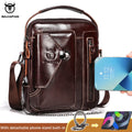 BULLCAPTAIN Genuine Cowhide Leather Men's Crossbody Bag - Vintage Top Layer Cow Leather Sling Bag, Single Shoulder Handbag