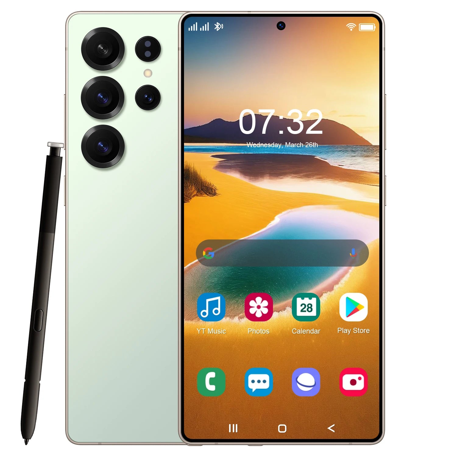 S25 5G Smartphone, 108MP Camera, 128GB Storage - Tidesmit Essential Green 4 G 128 GB Tidesmit