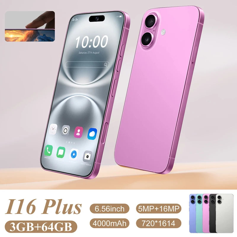 2025 New Android Low Price Unlocked I16 Plus Smart Phone Original Unlocked Celular Unlocked Mobile Phone - Tidesmit