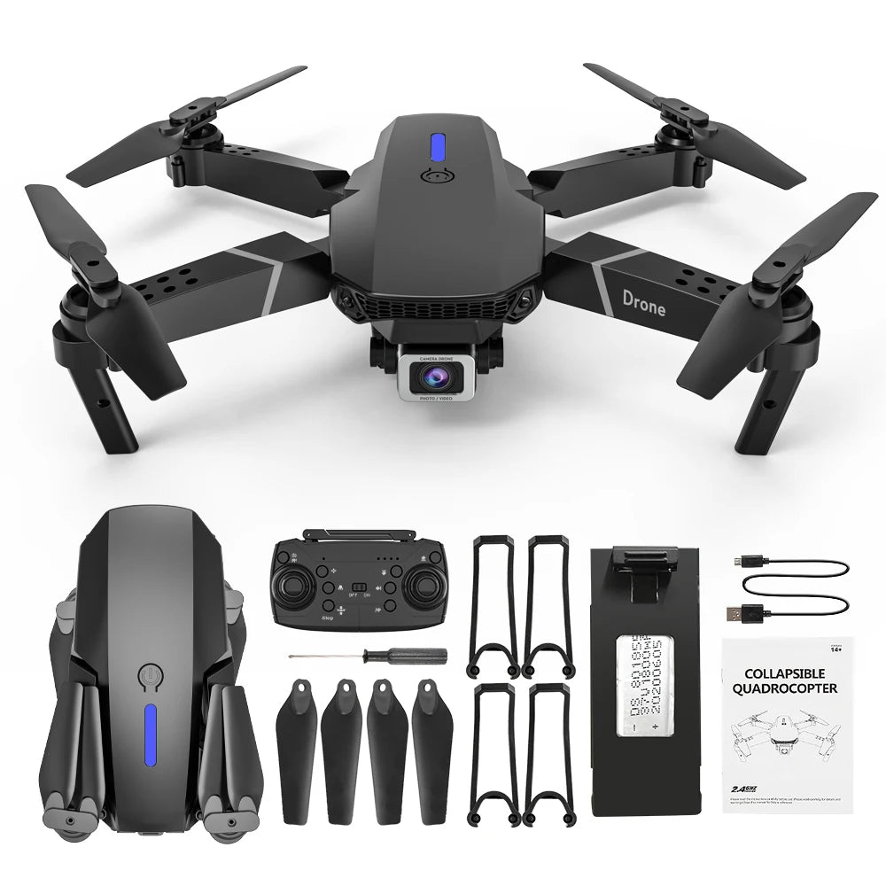 E88 Drones 4k HD Wide-angle Drones Profesionales Real-time Transmission FPV Drone Camera Dronesdron Con Cam 4k Tidesmit