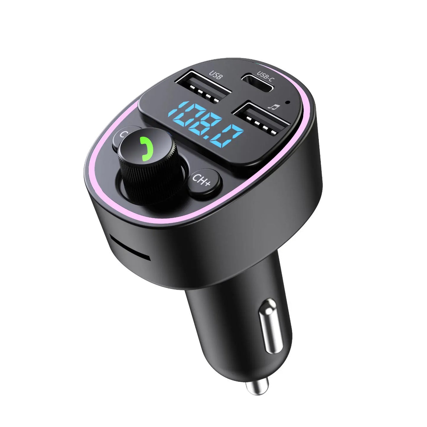 Bluetooth Speaker -PD25W QC Dual USB c 3.1A Wireless Handsfree Audio Car Mp3 Player Car Kit Fast Charger  Fm Transmitter Modulator for Car