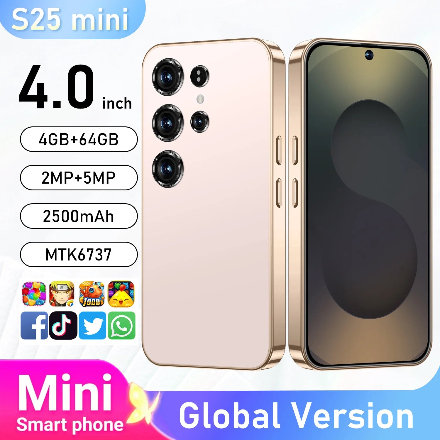 Mini Android Smartphone 4GB/64GB HD Unlocked - Dual SIM Device Tidesmit