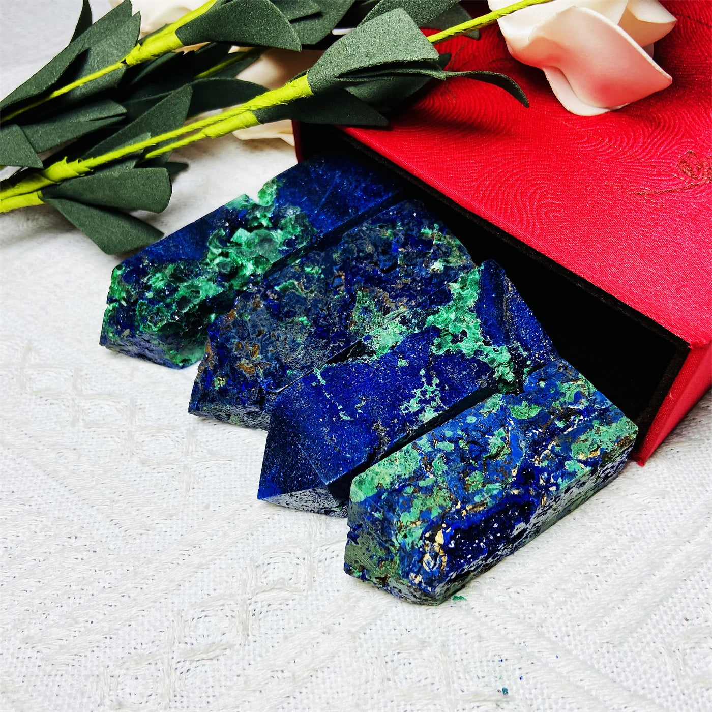 Wholesale Crystal Point Crystals Healing Stone Blue Malachite Wand Rare Azurite Tower for Home Decor