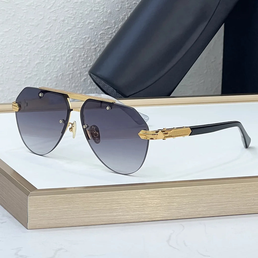 BIZSTER Luxury Frameless Fashion Toad Shaped Sunglasses UV400 Optical Casual Unisex Outdoor Use Model 6024