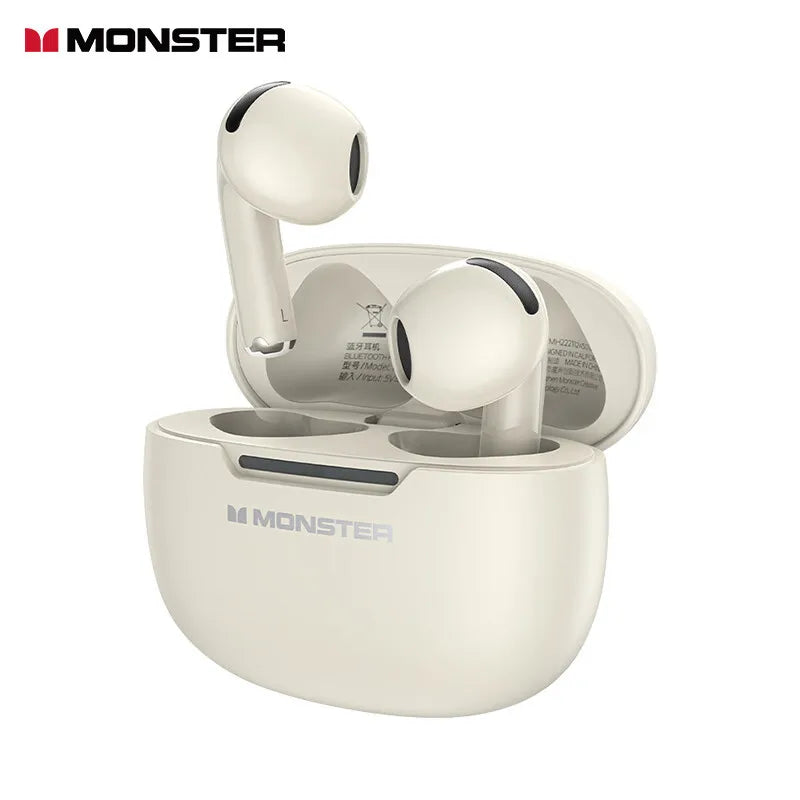 100%Original Monster N-Lite 208 Wireless Earbuds Bluetooth Earbuds Touch Control Headphones Bluetooth Wireless with 30H Playtime Tidesmit