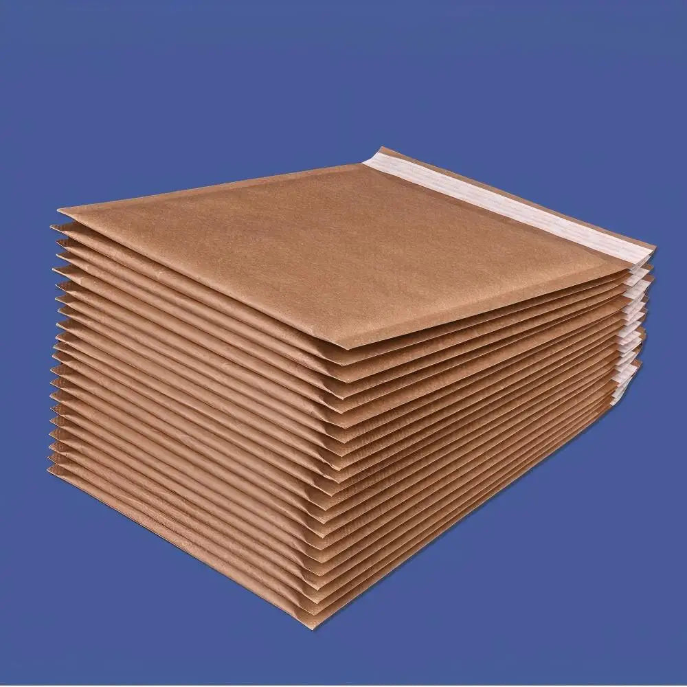 Middle Size 4mm Thick 180 GSM Heavy Duty Kraft Paper Poly Bubble Tear Proof Self Adhesive Bubble Mailers Offset Printed Mailing