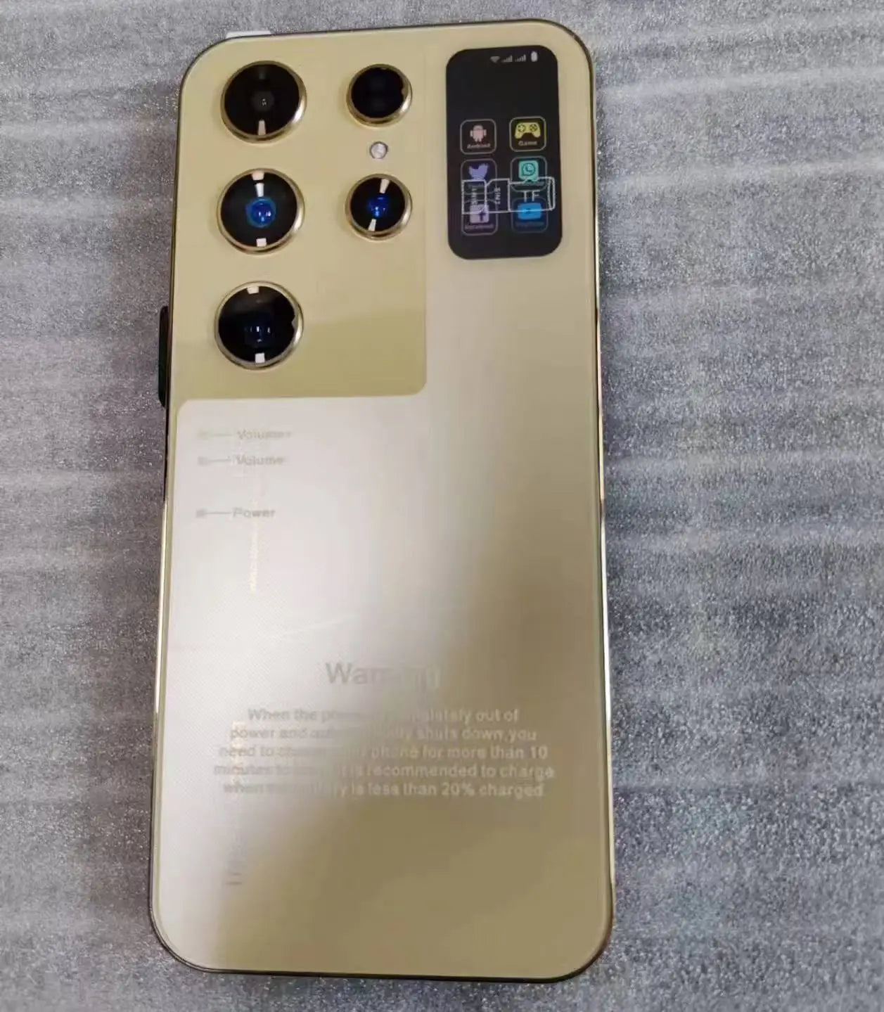 S25 Ultra 5G Smartphone 16GB - 6.6 Inch AMOLED Unlocked Mobile Gold 2 g Tidesmit