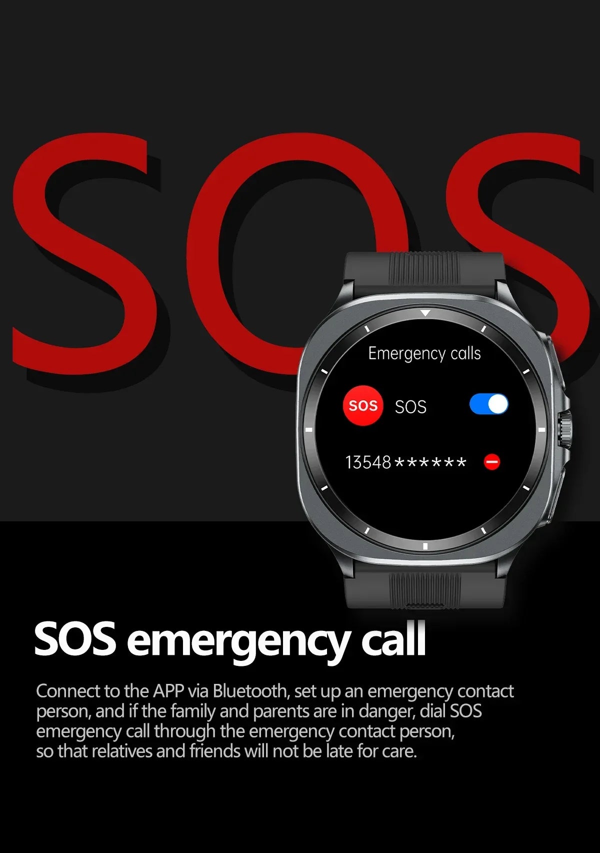 TK65 Smart Watch for Men Air Pump Air Bag Fitness Tracker ECG Blood Pressure Heartrate Glu Monitoring TK65 Smart Watches - Tidesmit