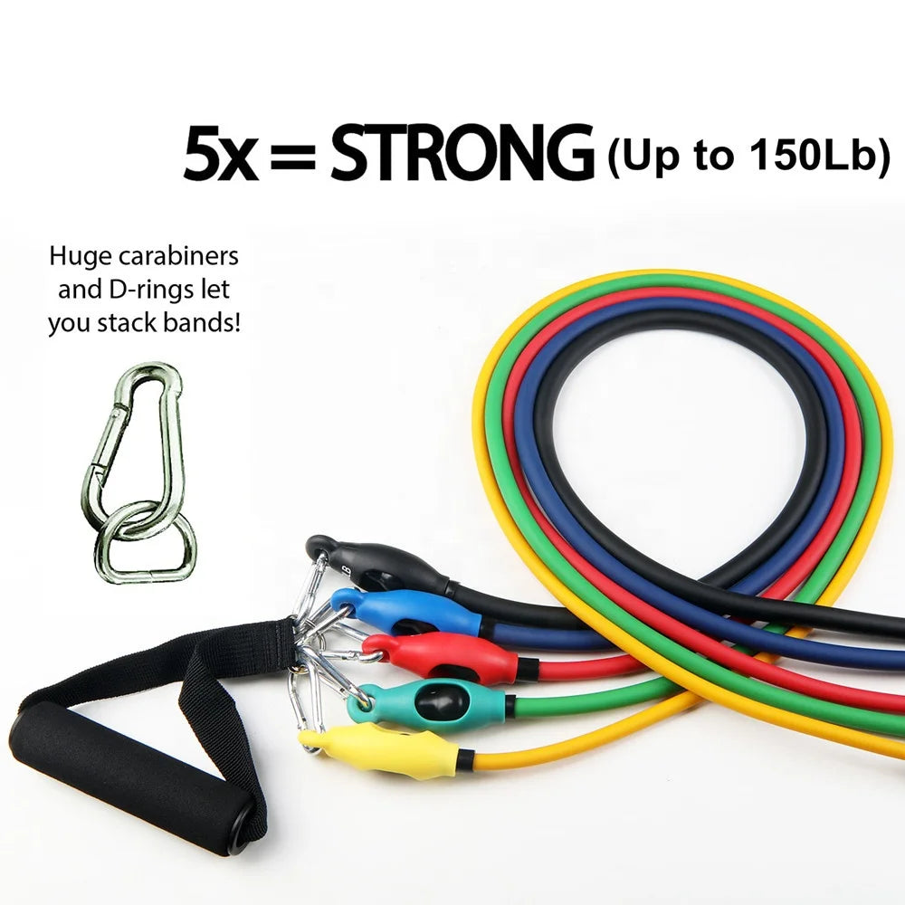 Sunquest Home Gym Accessories Fitness Accessories 11 Pieces Latex Resistance Bands Set Tidesmit