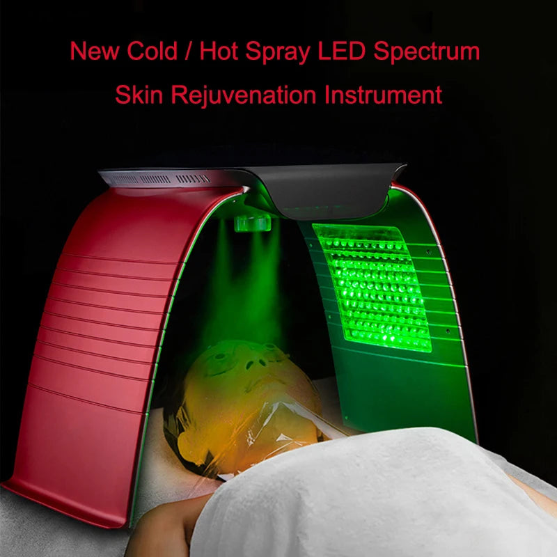 PDT Hot Cold Spray Colorful Photon Oxygen Injection Moisturizing LED Mask Skin Rejuvenation Beauty Device Oxygen Facial Machine