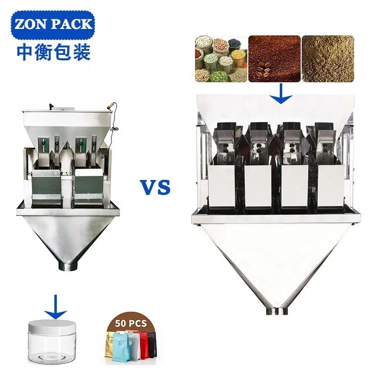 Automatic Dosing Weigher 4 Head Linear Weigher Powder Mixed Filler Weighing Machine for Packing Line