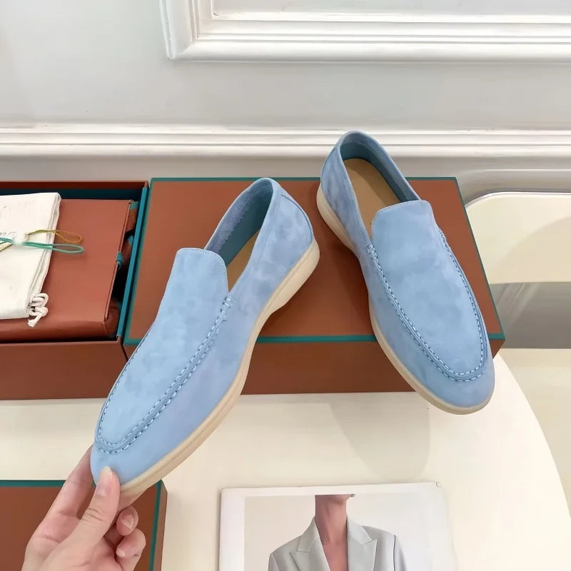 Luxury Designer LP Baotou Womens French-Style Loafers Genuine Leather Tassel Shoes Outdoor Wear Lazy-Style Breathable