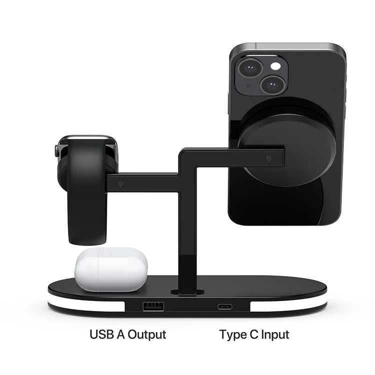 Power bank charger-Nouveauts 2025 Les Plus Vendus Travel New Gifts Support Incarcare Telefon Station Charge 3 En 1automatique 15W With Night Light Tidesmit