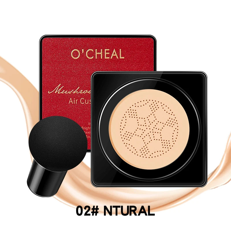Tidesmit OCHEAL mushroom head BB cream foundation showing cushion texture for natural full coverage face makeup