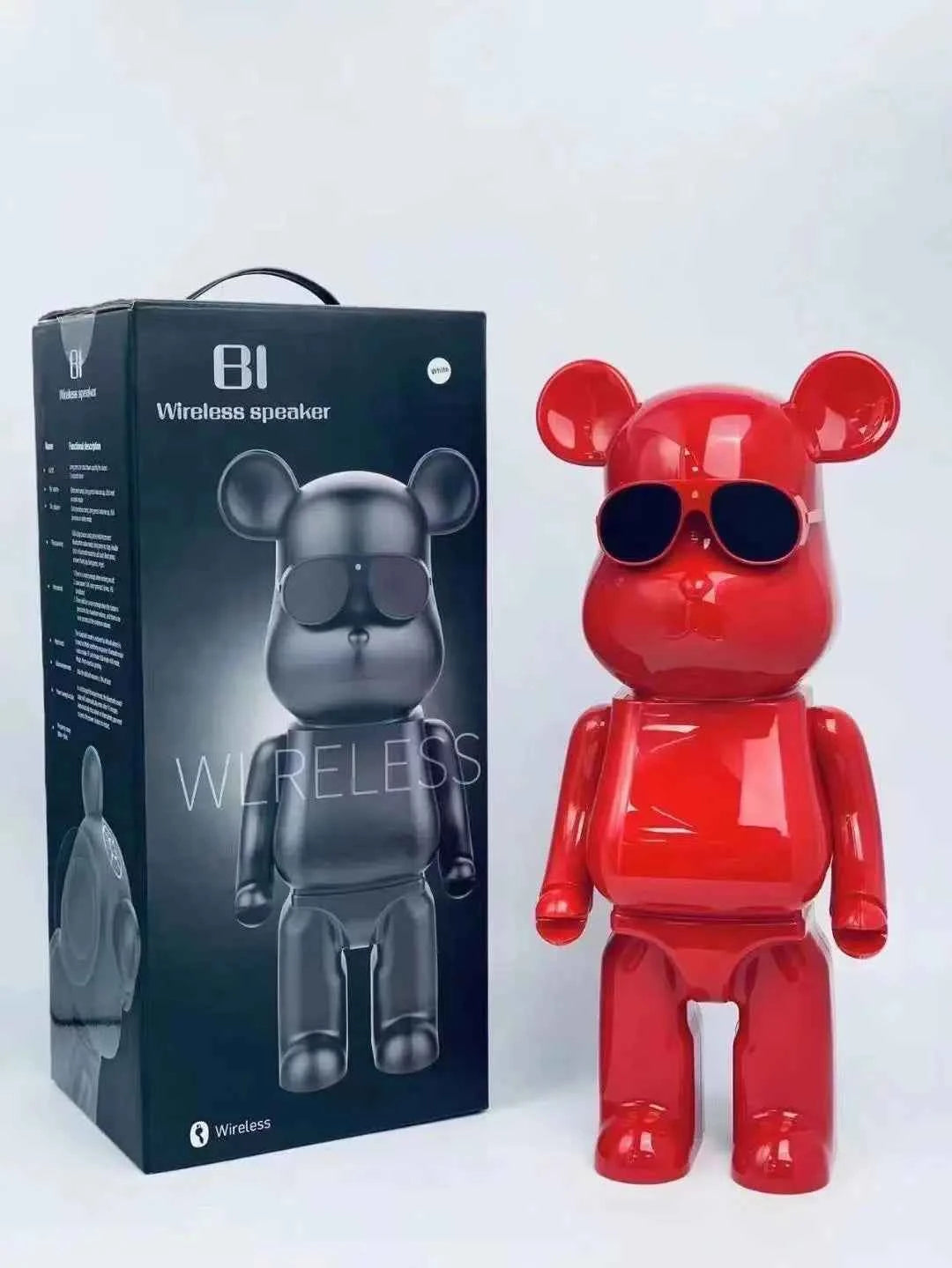 Violent Bear TWS Wireless Portable Column Speakers for Bluetooth FM Stereo Subwoofer Loudspeaker Audio Music Center for Mobile P Red My Store