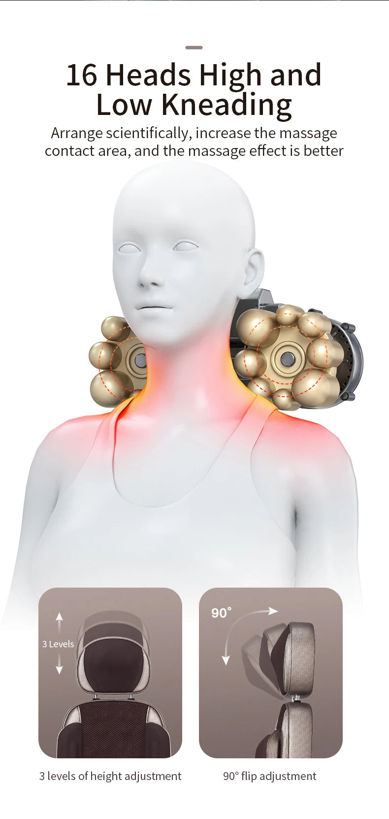 Full Body Electric Massager - Deep Tissue Heat Therapy Cushion Massage Chairs Tidesmit