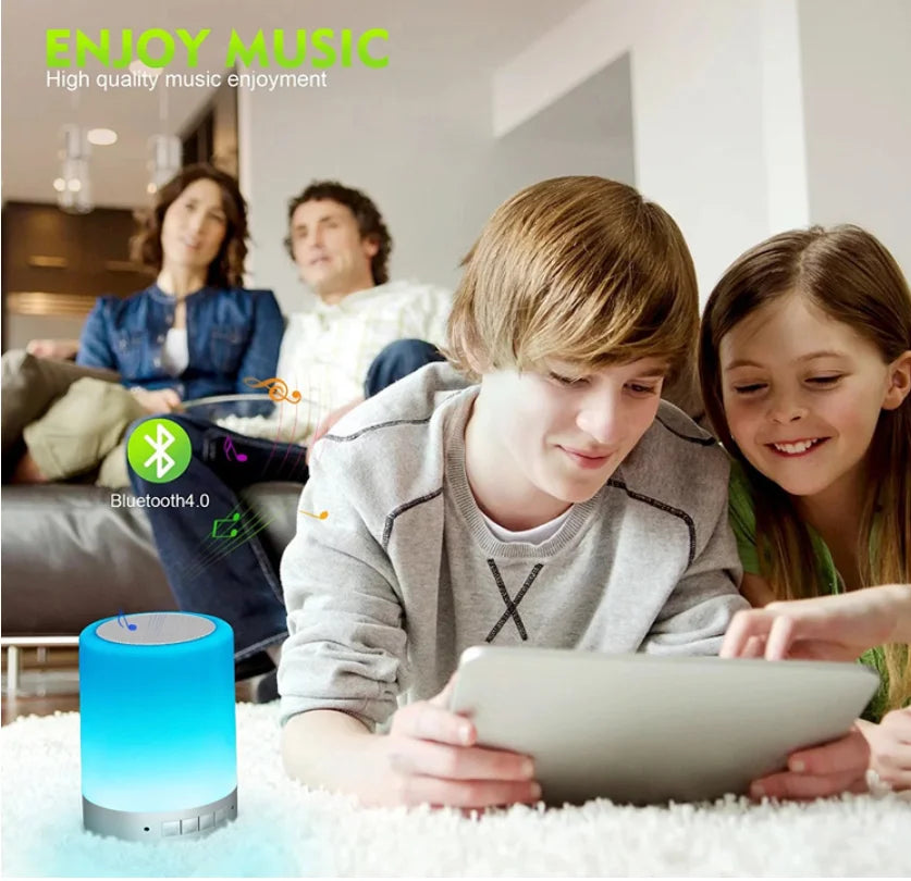 Bluetooth Speaker -Intelligent Touch Sensing Lamp Party Ring Touch with Disco Ambient Portable Wireless Led Ambient Light up Speaker with Led Light