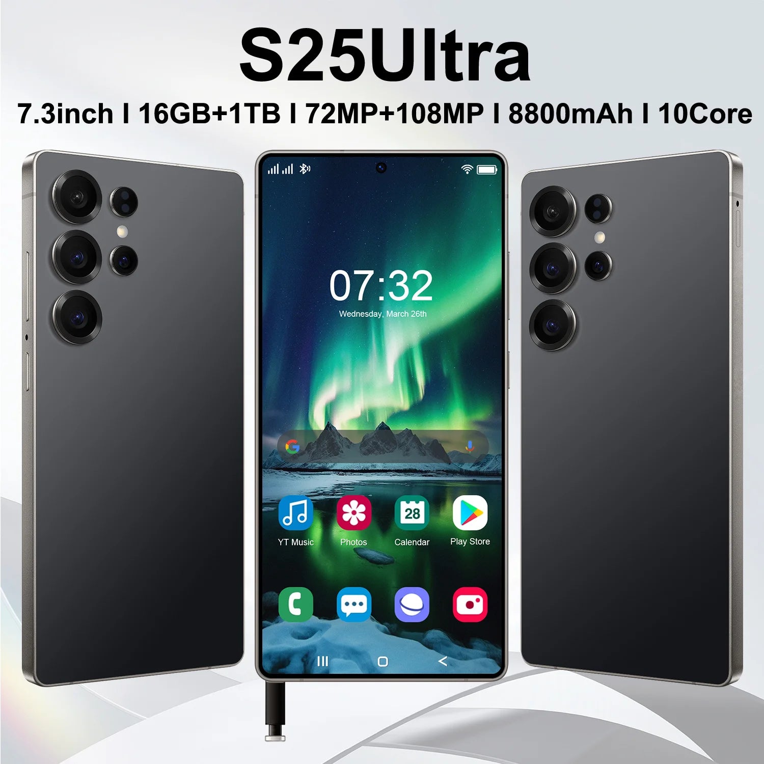 S25Ultra Smart Phone 16GB+1TB WiFi Unlock LTE Gaming Cellphone with 108mp Rear Camera French Language Cheap Wholesale - Tidesmit