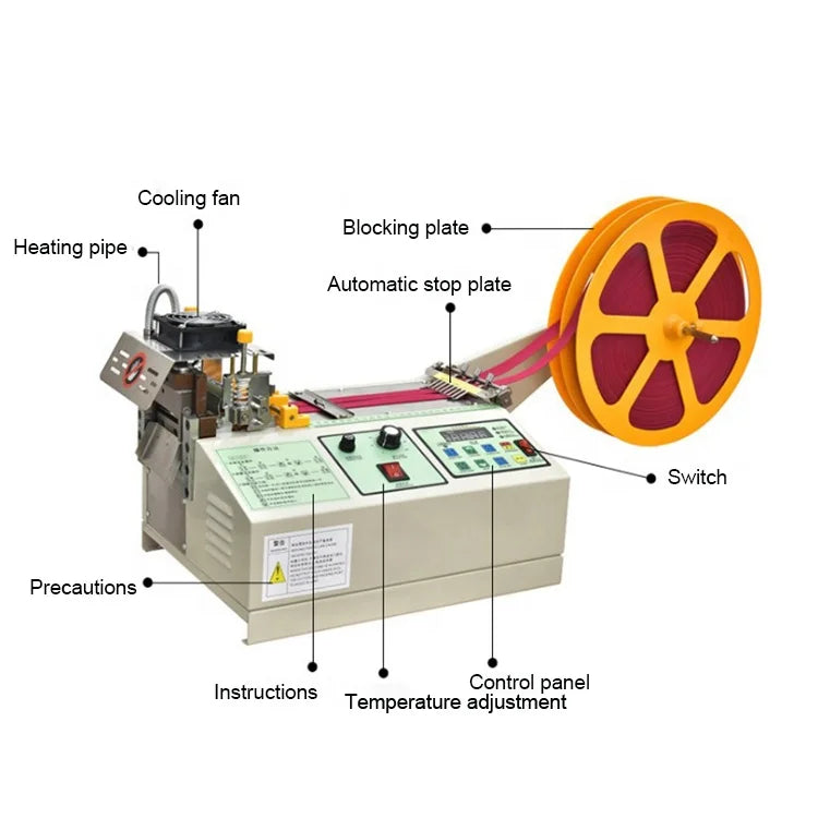 Automatic Cold and Hot Computer Magic Tape and Shoelace Cutting Machine/Small Hook and Loop Fasteners Ribbon Elastic Belt Cutter