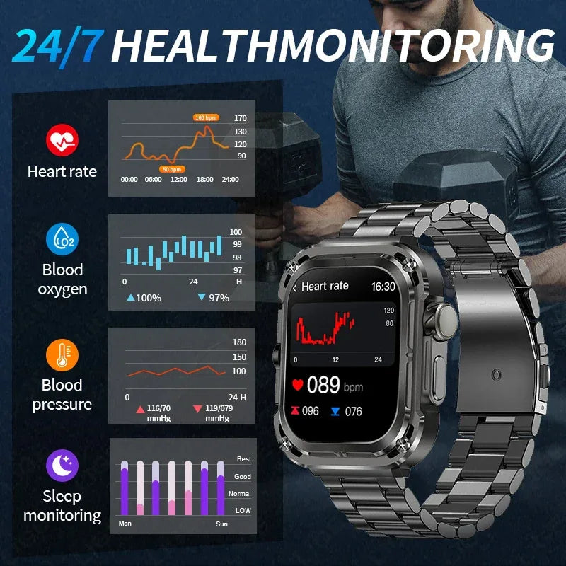 LIGE BWZ85Max GPS Track Record Men Watch NFC Fitness Tracker Ai Voice Monitor Smart Watch for Men Answer Call Gesture Control - Tidesmit