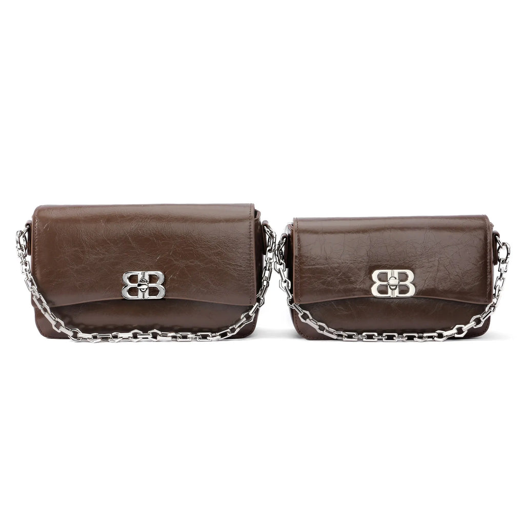 JACK CAPTAIN Luxury Genuine Leather Waterproof Solid Color Women's Clutch Trending Designer Chain Shoulder Bag Cover Closure