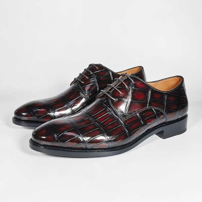 Top crocodile Genuine Shoes Men Chaussures Elegantes Pour Hommes Italy Style Shoes for Men Fashion Luxury Mens Dress Shoes