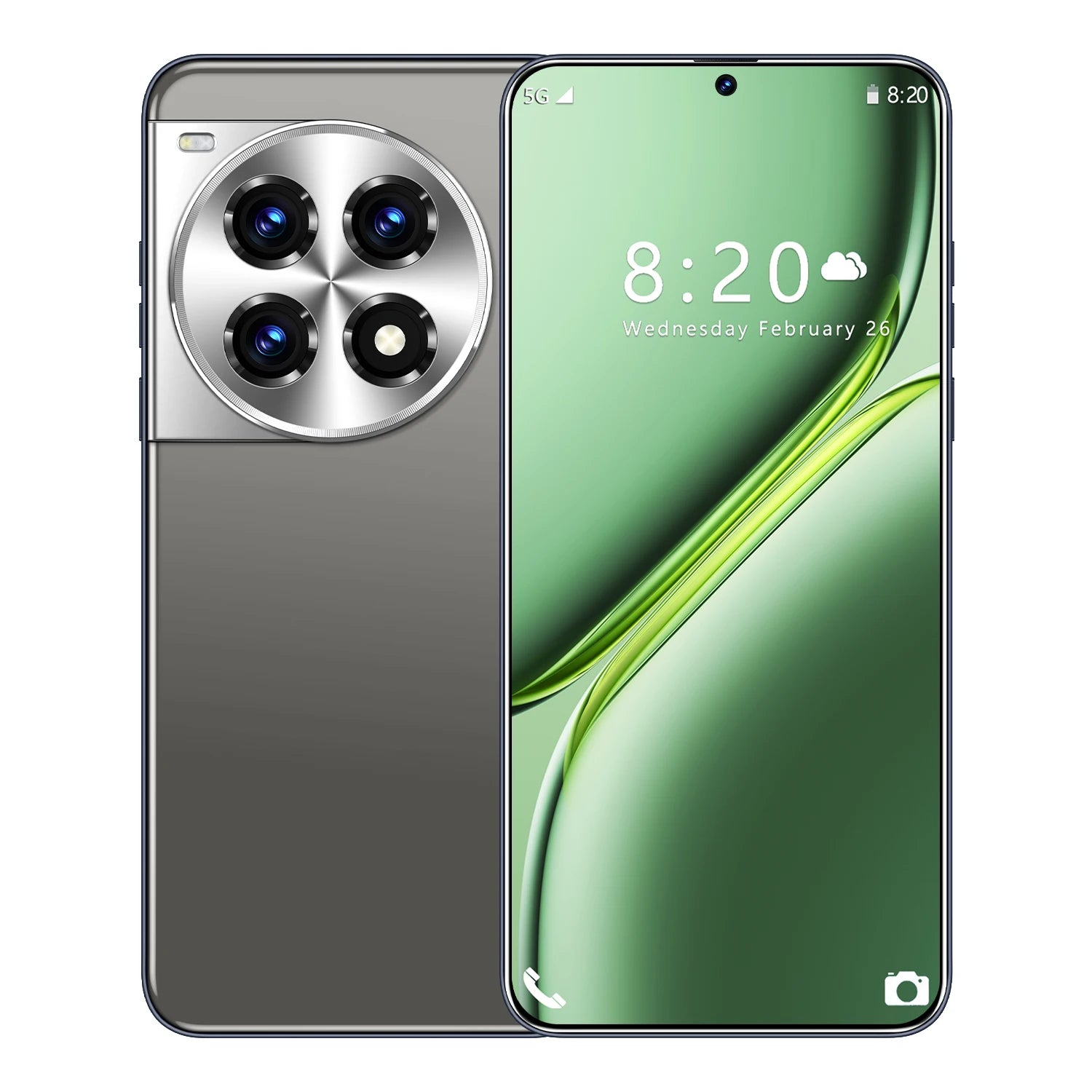 5G Smartphone Unlocked 16GB RAM 1TB Storage - 7.3 Inch AMOLED Display Black 16g 1TB Tidesmit