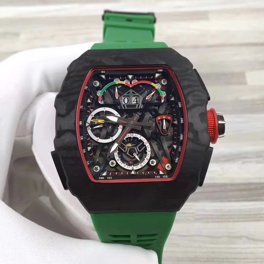 Hot Selling Black Color Waterproof Watch with Fully Automatic Mechanical Movement, Luxurious Men's Mechanical Watch